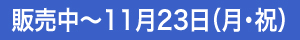 販売中～11月23日（月・祝）